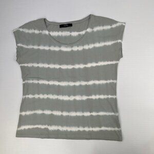 HallHuber Blouse Women Large Organic Tie Dye Stripe German Cruise Party Top Core